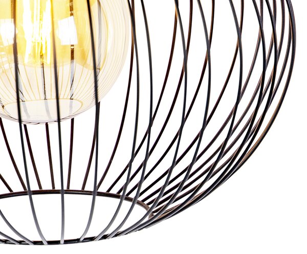 Lampă pendantă de design neagră - Wire Bake