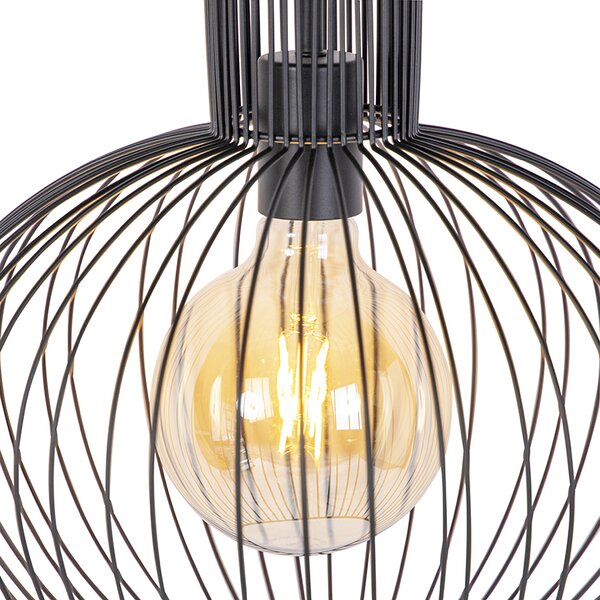 Lampă pendantă de design neagră - Wire Bake