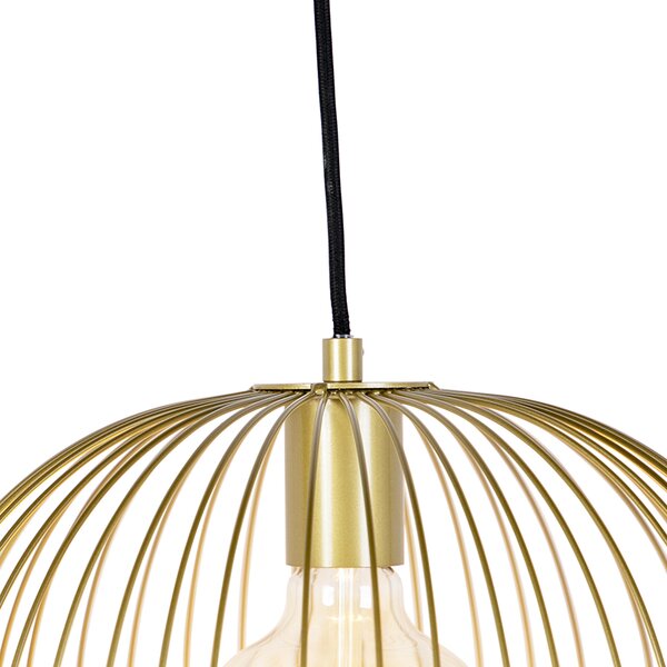 Lampă pendant de design aurie - Wire Knock