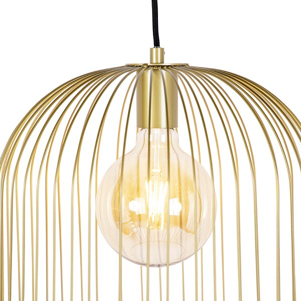 Lampă pendant de design aurie - Wire Knock