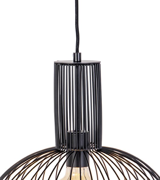 Lampă pendantă de design neagră - Wire Bake