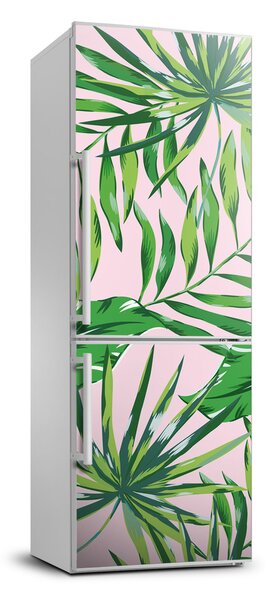 Autocolant pe frigider frunze tropicale