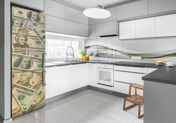 Autocolant pe frigider bancnote dolar