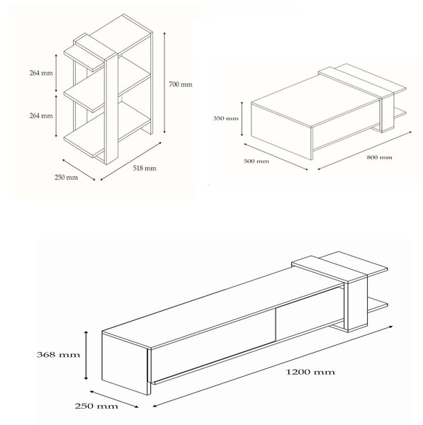 Set mobilier living Dutudo (nuc + alb) . 1094070