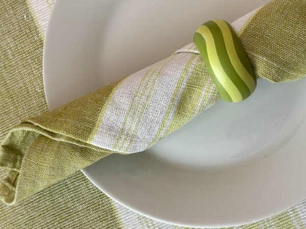 Set din bumbac Napron 32x47 cm cu servetel 40x40 cm FOOD Culoare: Verde