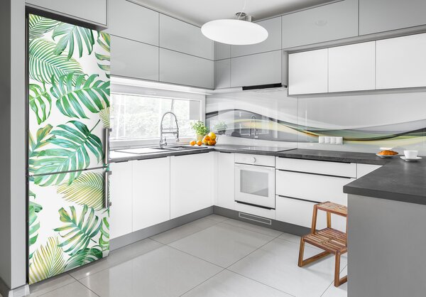 Foto Autocolant pentru piele al frigiderului frunze tropicale