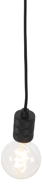 Lampă pendant de design neagră cu priză - Cavalux