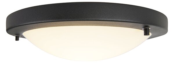 Plafonieră inteligentă neagră 31 cm cu WiFi inclus A60 IP44 - Yuma