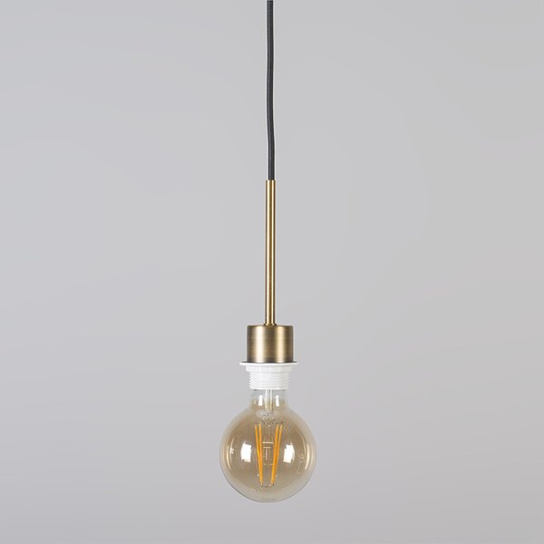 Lampă modernă cu pandantiv bronz cu abajur 45 cm alb - Combi 1