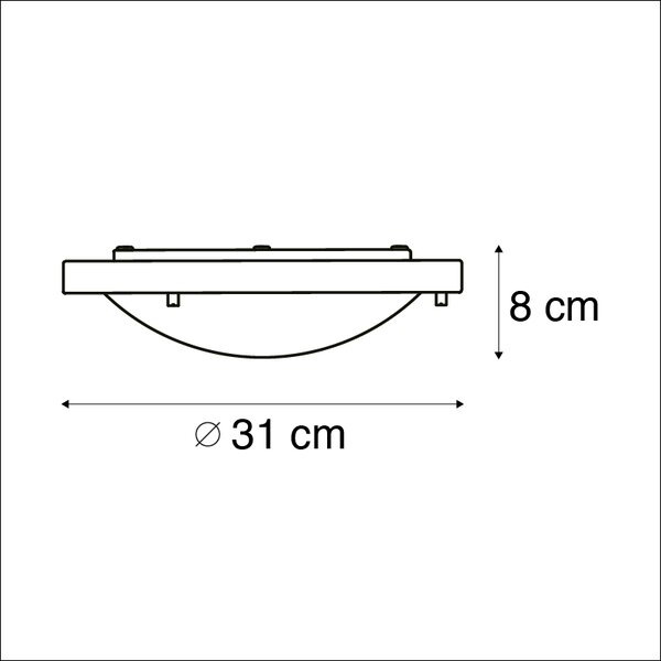 Plafonieră inteligentă neagră 31 cm cu WiFi inclus A60 IP44 - Yuma