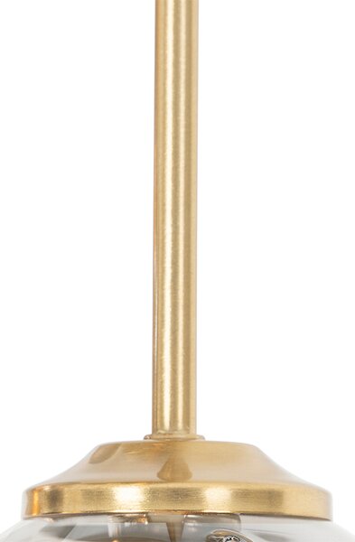 Plafoniera moderna aurie cu 9 lumini cu sticla fumurie - Atena