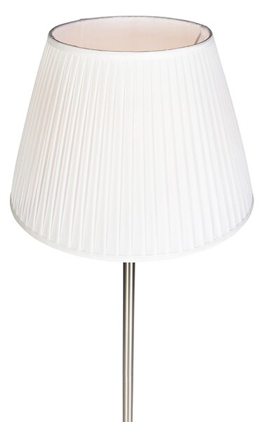 Lampă de podea modernă din oțel cu abajur plisat alb de 45 cm - Simplo