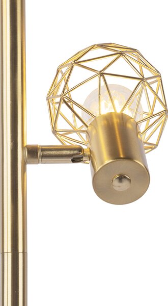 Lampa de podea de design aurie cu 3 lumini reglabile - Mesh