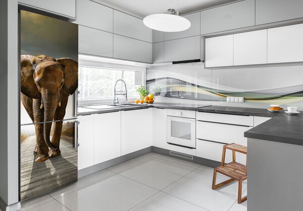 Autocolant pe frigider Mersul pe jos elefant XL