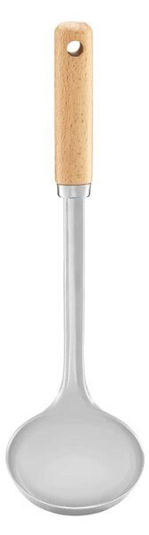 Polonic inox cu maner din lemn 30cm, Natural