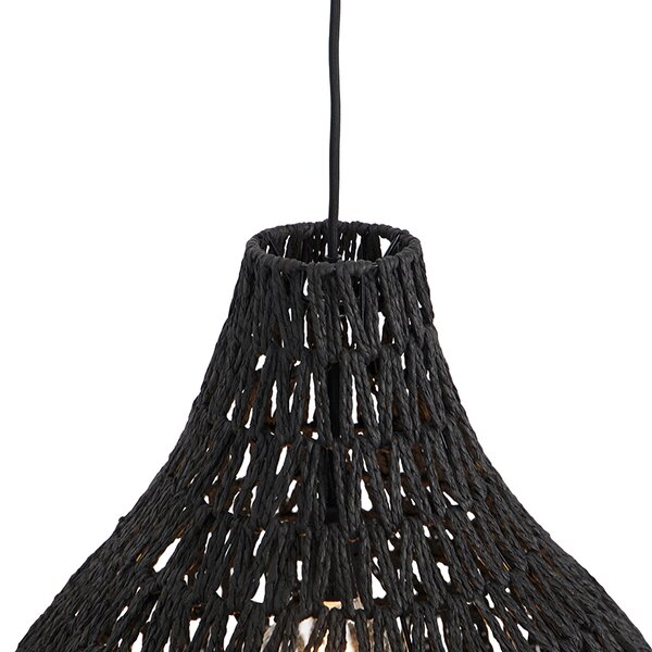 Lampă suspendată retro neagră 45 cm - Lina Drop