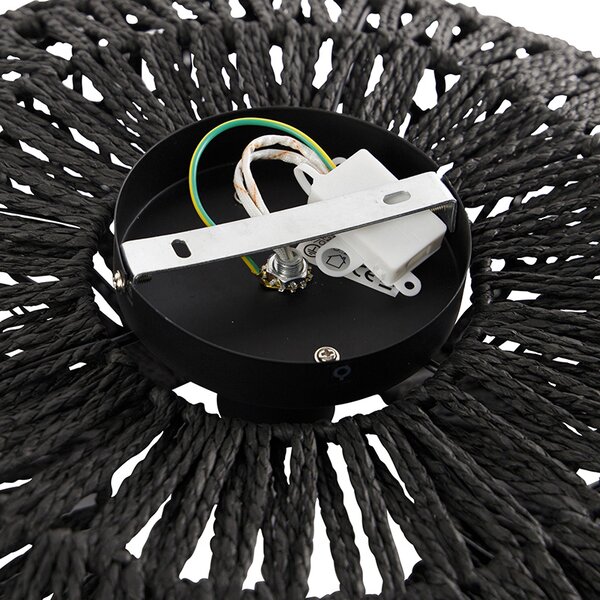 Plafoniera retro neagra 50 cm - Lina