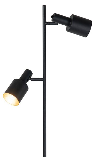 Lampa de podea moderna neagra cu 2 lumini - Stijn