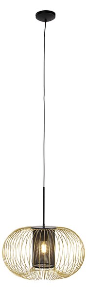 Lampă suspendată de design aurie cu negru 50 cm - Marnie
