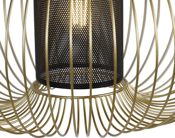 Lampă suspendată de design aurie cu negru 50 cm - Marnie