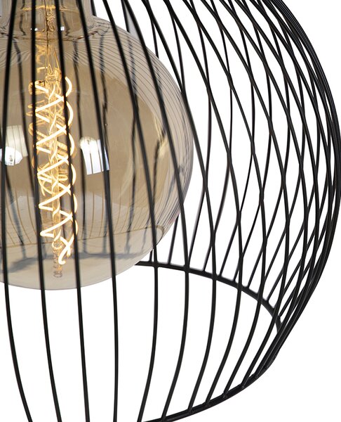 Lampă rotundă pendant de design neagră 40 cm - Dos