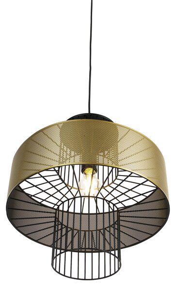 Lampă pendant de design aurie cu negru 40 cm - Tess