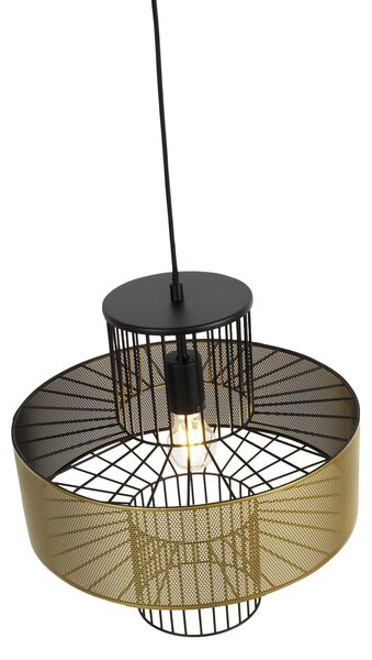 Lampă pendant de design aurie cu negru 40 cm - Tess