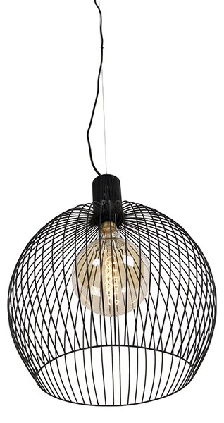 Lampă pendant rotundă de design neagră 50 cm - Dos