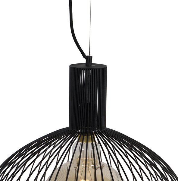 Lampă pendant rotundă de design neagră 50 cm - Dos