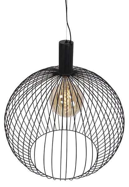 Lampă suspendată de design rotundă neagră 70 cm - Dos