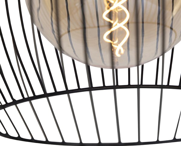 Lampă rotundă pendant de design neagră 40 cm - Dos