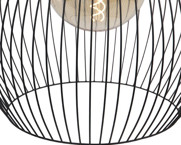 Lampă pendant rotundă de design neagră 50 cm - Dos