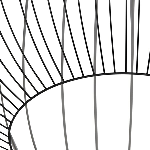 Lampă suspendată de design rotundă neagră 70 cm - Dos
