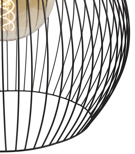 Lampă pendant rotundă de design neagră 50 cm - Dos