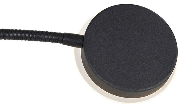 Lampa de podea moderna neagra cu LED reglabil cu brat de citit - Strela