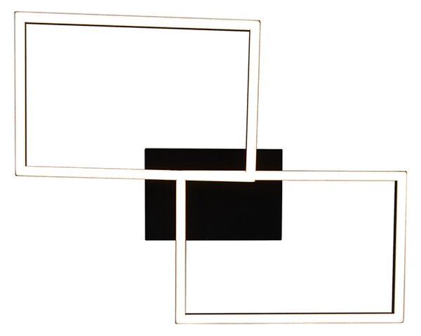 Plafoniera pătrată neagră cu dimmer 3 trepte - Plazas Novo