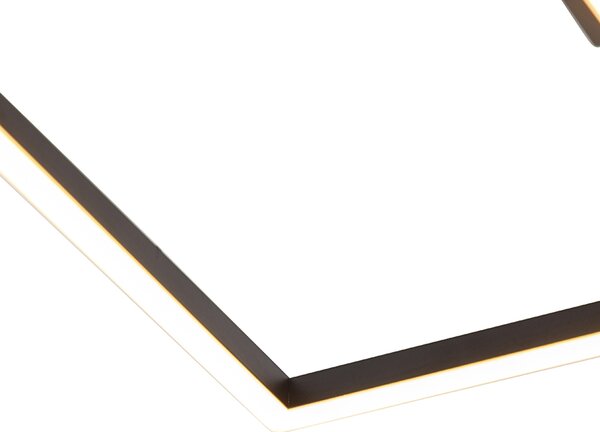 Plafoniera pătrată neagră cu dimmer 3 trepte - Plazas Novo