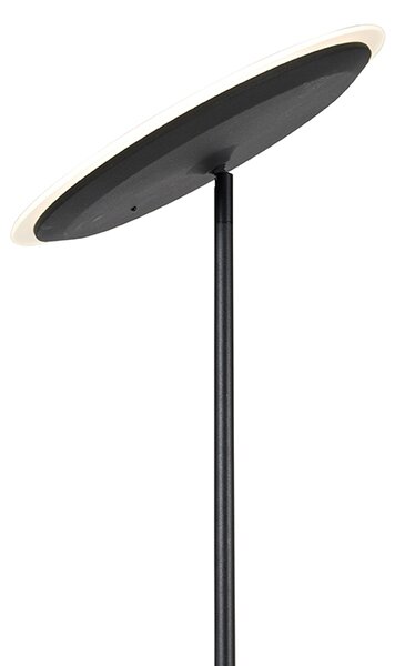 Lampa de podea moderna neagra cu LED reglabil cu brat de citit - Strela