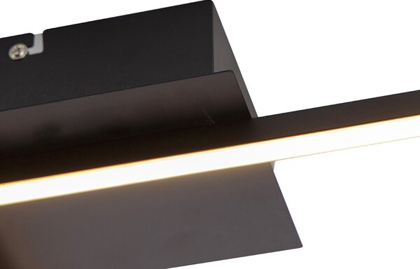 Plafoniera pătrată neagră cu dimmer 3 trepte - Plazas Novo