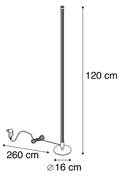 Lampă de podea neagră incluzând LED cu dimmer tactil 3 trepte de reglare a luminozității - Line-up