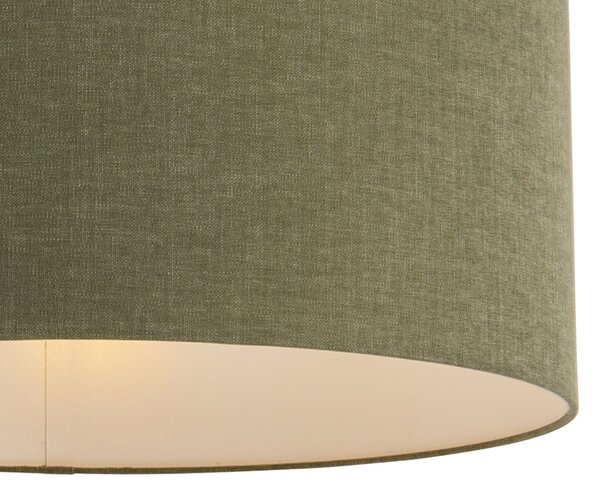 Lampă suspendată neagră cu abajur verde 50 cm - Combi 1