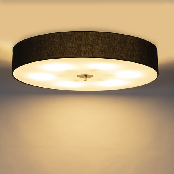 Plafoniera country neagra 70 cm - Drum