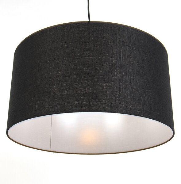 Lampă modernă cu pandantiv neagră cu abajur negru 50 cm - Combi 1