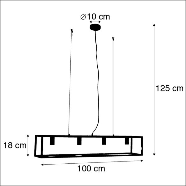 Lampă suspendată industrială neagră - Cage 4