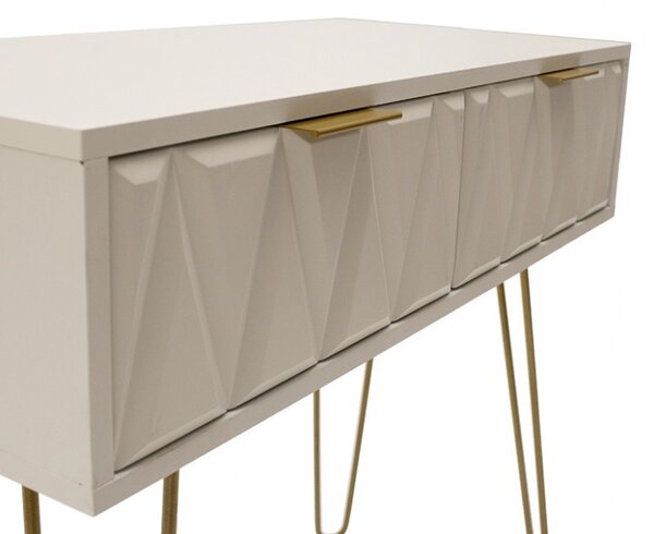 Consola Model Isla, Alb/Auriu, 80x39x74 cm