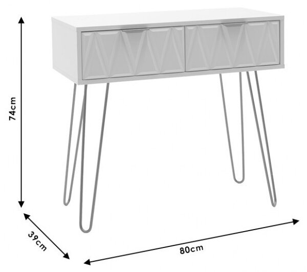 Consola Model Isla, Alb/Auriu, 80x39x74 cm