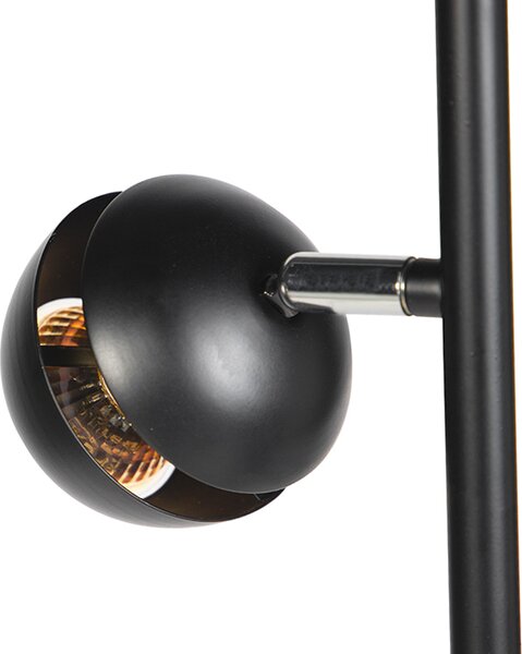 Lampa de podea moderna cu 3 lumini neagra cu interior auriu - Buell Deluxe