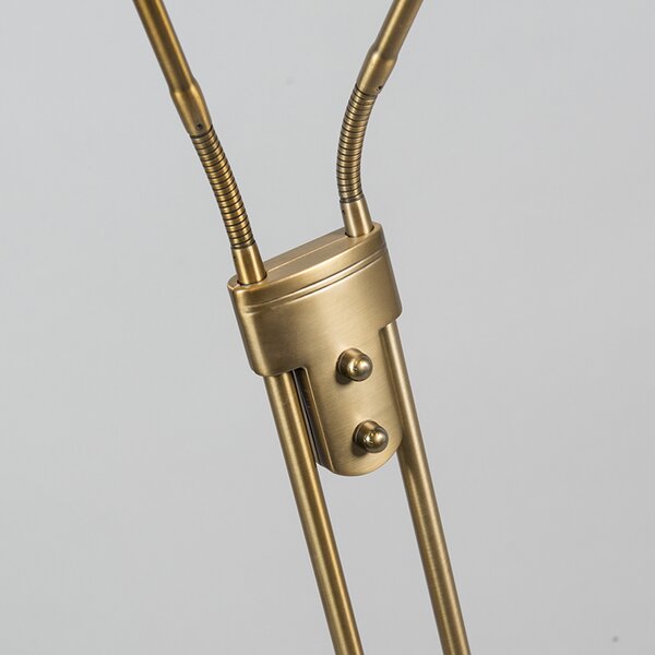 Lampă de podea modernă bronz cu lampă de citit cu LED - Eva