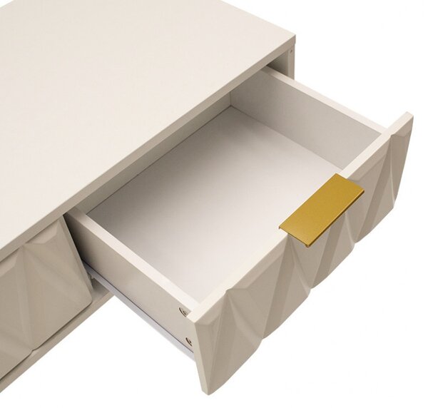 Consola Model Isla, Alb/Auriu, 80x39x74 cm
