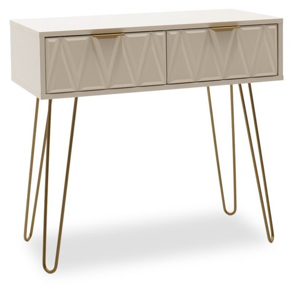 Consola Model Isla, Alb/Auriu, 80x39x74 cm